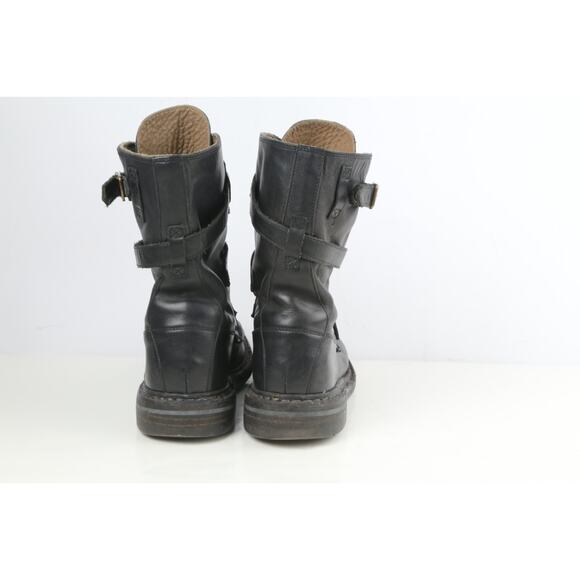 BURBERRY Woman's Boots Black Leather Blanchard Ankle Straps Moto Biker Size 36 - Picture 13 of 16